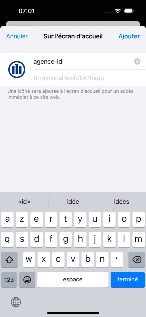 Étape 3 : Touche « Ajouter », en haut à droite.